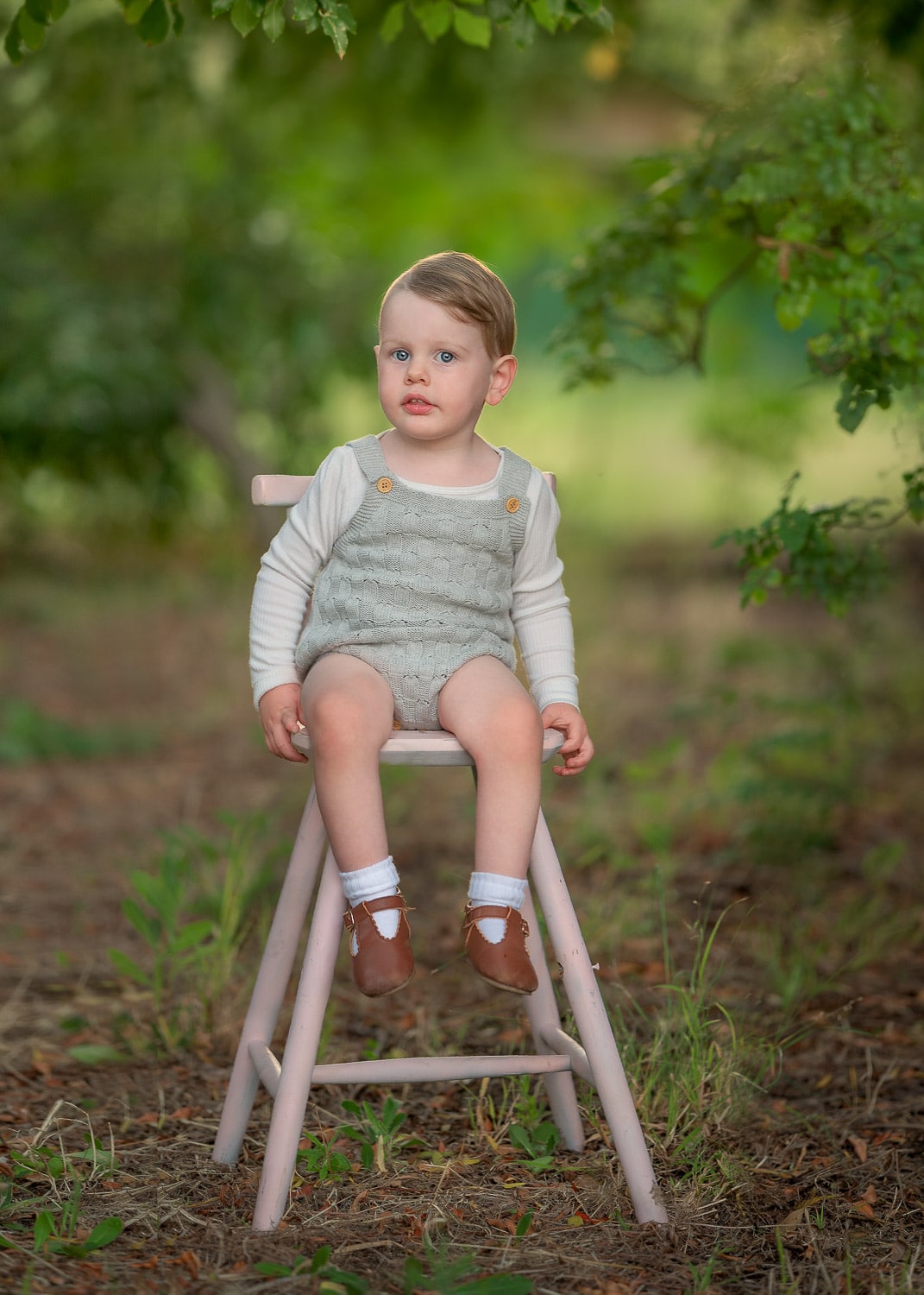 toddler portrait during sunset