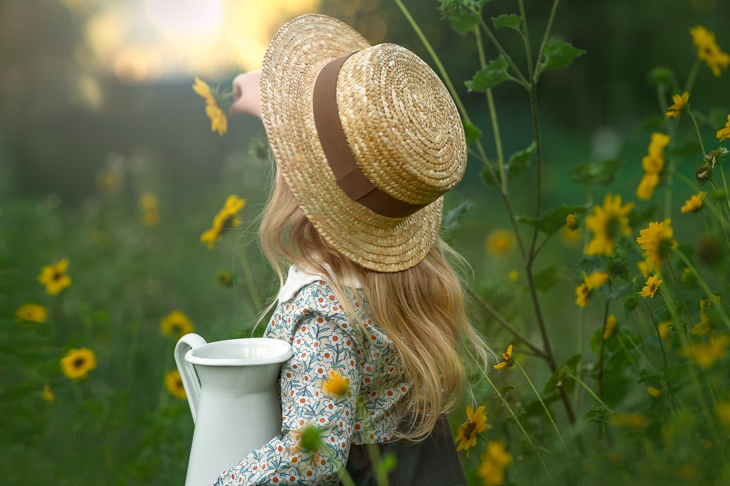 4 year old girl in a gorgeous Perth location with yellow flowers during spring photoshoot