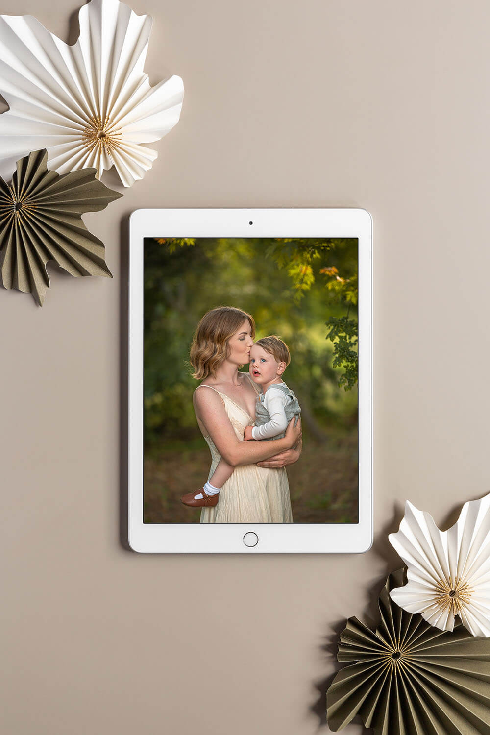 Family photo displayed in iPad
