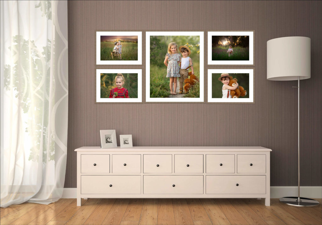 Room view with family wall art